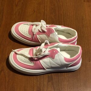 Women's Pink and White Sneakers